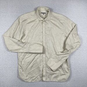 Ted Baker Shirt Mens 6 US XXL Beige French Cuff‎ Business Casual Preppy Workwear